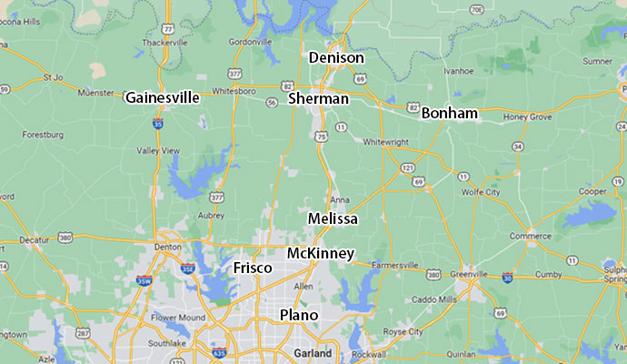 Dalworth Restortion McKinney Service Area Map