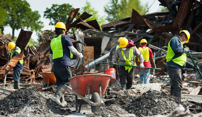 Dalworth restoration team working on a disaster struck property