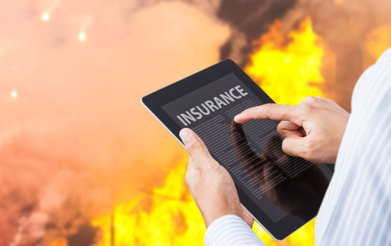 A person claiming insurance for fire damage